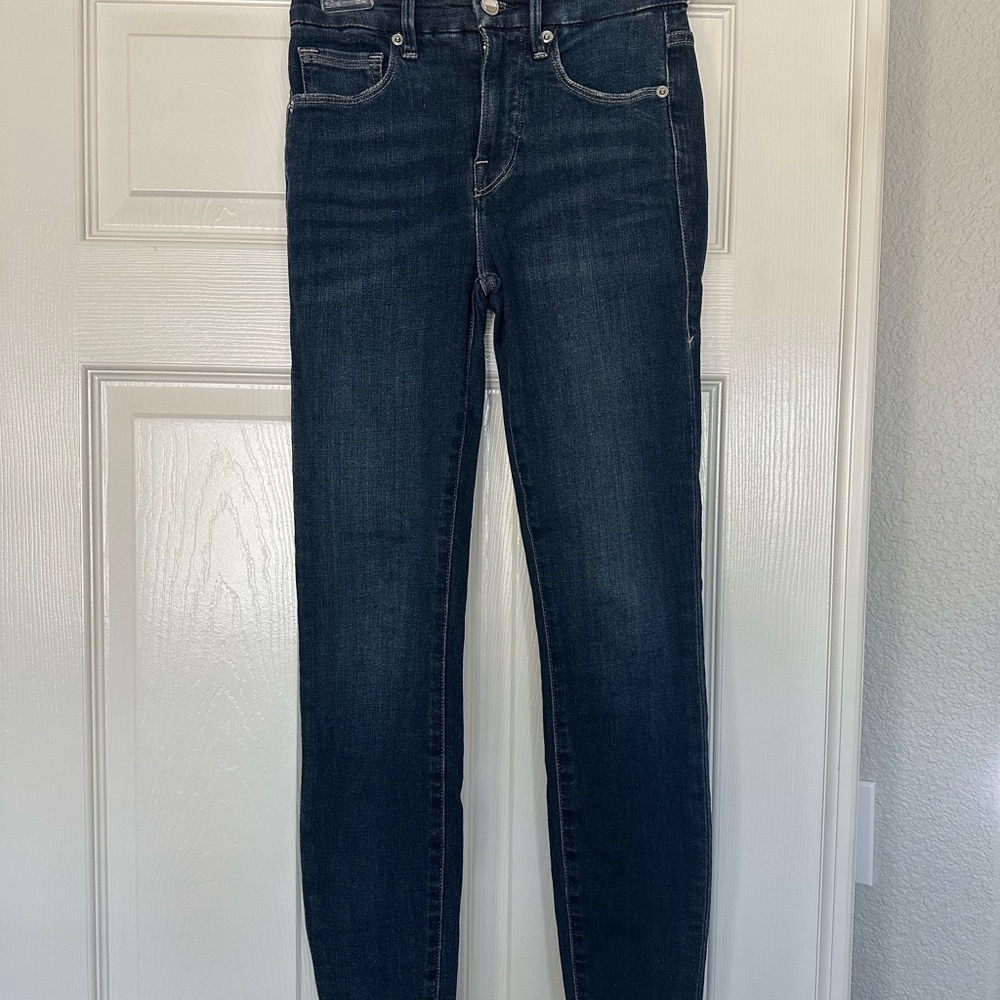 Good American Indigo Cropped Skinny Jeans